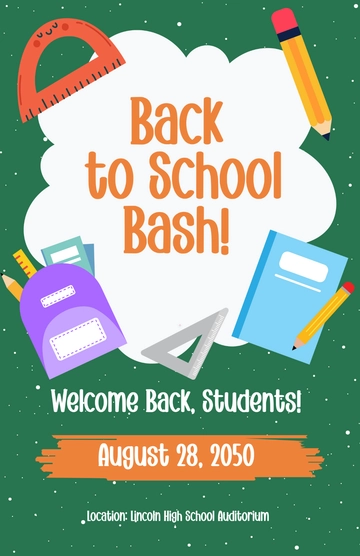 Free Back To School Poster for Students Template to Edit Online