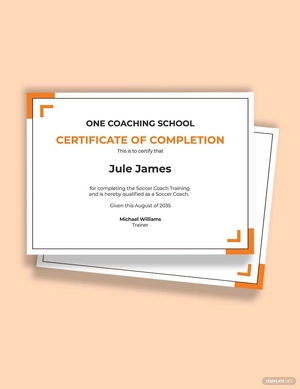 Soccer Coaching Certification Template