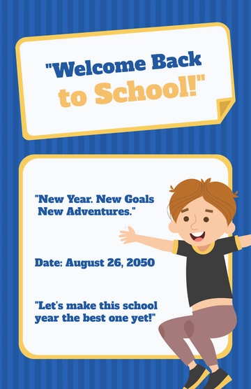 Free Simple Back To School Images Poster Template to Edit Online