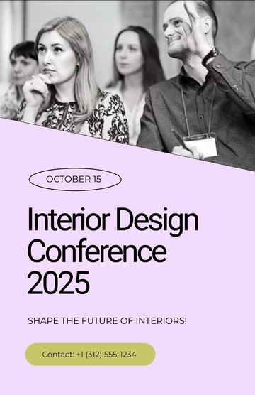 Free Interior Design Conference Poster Template to Edit Online