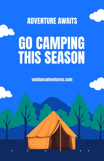 Free Blue Camping Banner Poster Template to Edit Online