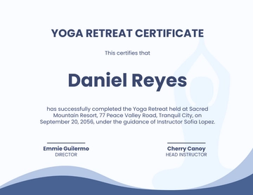 Free Yoga Retreat Certificate Template to Edit Online