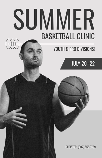 Free White Basketball Player Poster Template to Edit Online