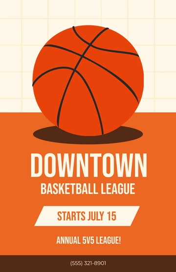 Free Modern Basketball League Poster Template to Edit Online