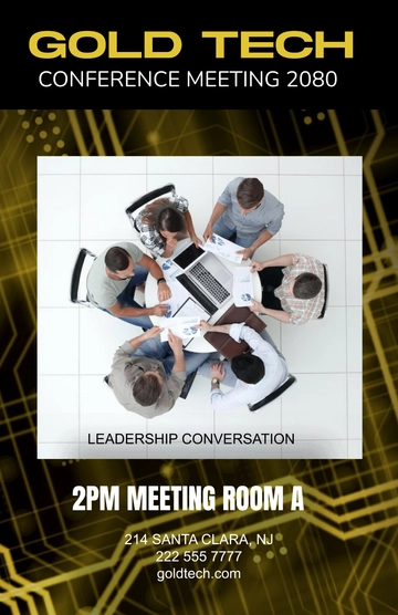 Free Gold Tech Conference Poster Template to Edit Online