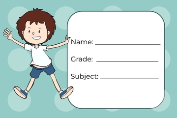 Free Cartoon School Label Template to Edit Online