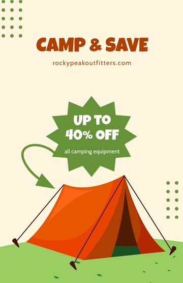 Free Camping Equipment Sale Poster Template to Edit Online