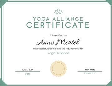 Free Yoga Alliance Certificate Template to Edit Online