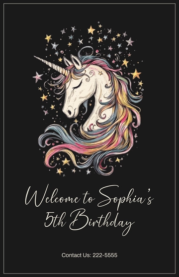 Free Unicorn Chalkboard Poster Template to Edit Online