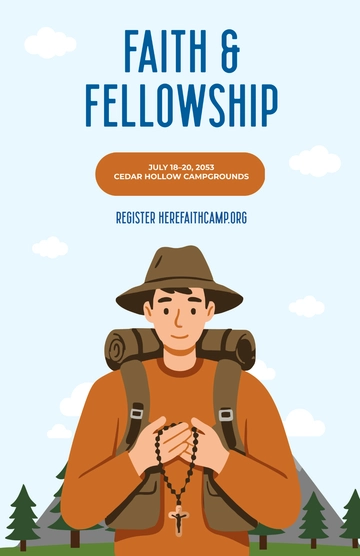 Free Church Camping Poster Template to Edit Online