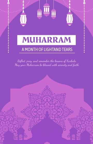 Free Cute Muharram Poster Template to Edit Online