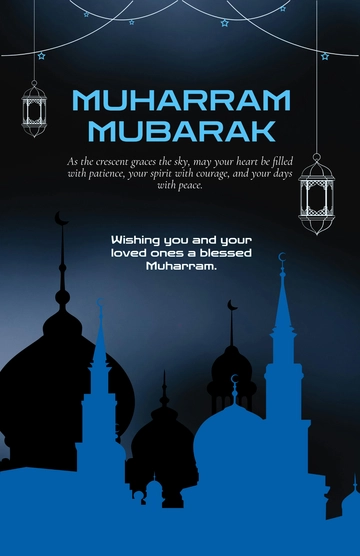 Free Modern Muharram Greeting Poster Template to Edit Online