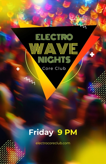 Free Colorful Electro Club Poster Template to Edit Online