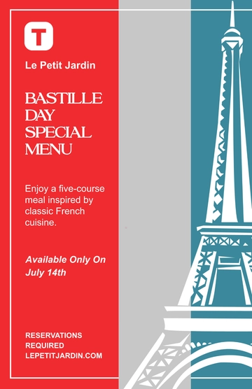 Free Bastille Day Restaurant Poster Template to Edit Online Free Bastille Day Restaurant Poster Template to Edit Online