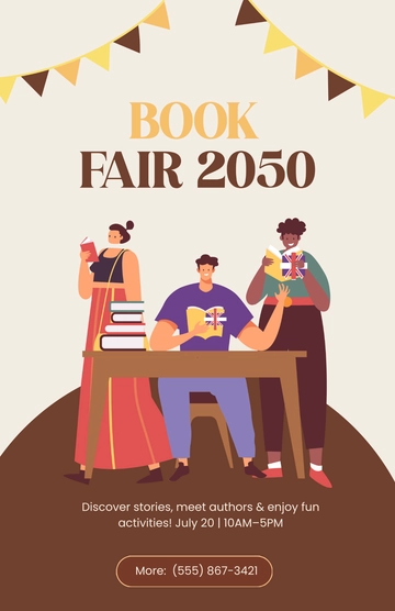 Free Book Fair Poster Template to Edit Online