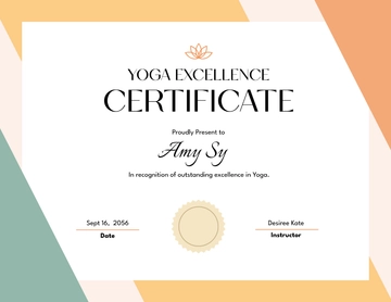 Free Yoga Excellence Certificate Template to Edit Online
