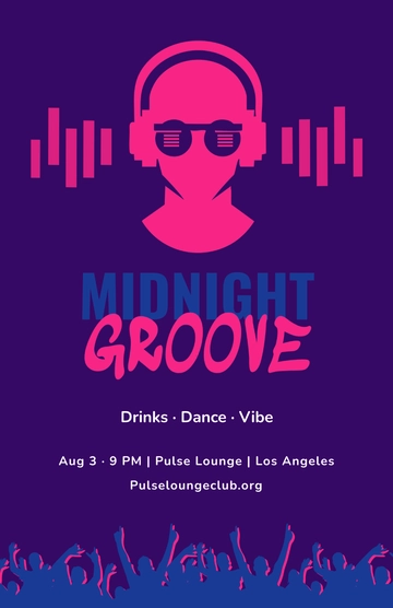 Free Simple Party Club Poster Template to Edit Online
