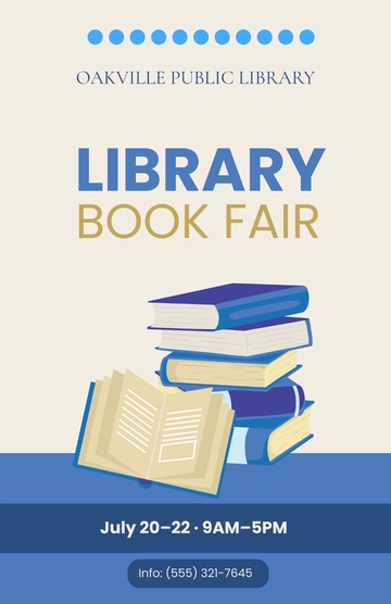 Free Library Book Fair Poster Template to Edit Online
