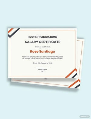 Company Salary Certificate Template