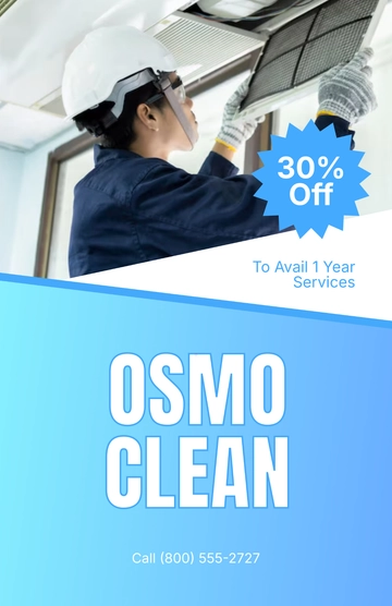 Free Air Duct Cleaning and Inspection Poster Template to Edit Online