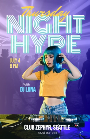 Free Thursday Club Poster Design Template to Edit Online