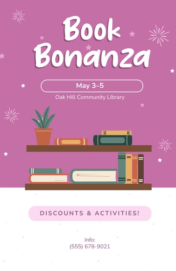 Free Book Fair Invitation Poster Template to Edit Online