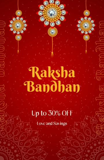 Free Red Raksha Bandhan Shop Poster Template to Edit Online