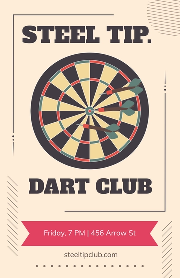 Free Dart Club Poster Template to Edit Online