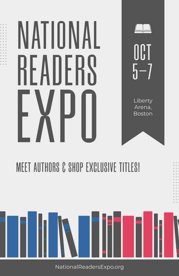Free Professional Book Fair Exhibition Poster Template to Edit Online