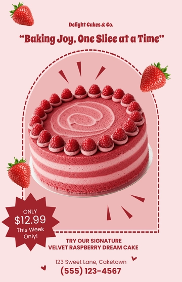 Free Cake Poster Template to Edit Online