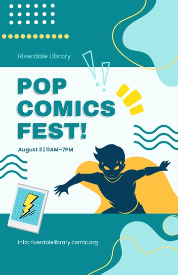 Free Aesthetic Comic Book Fair Poster Template to Edit Online