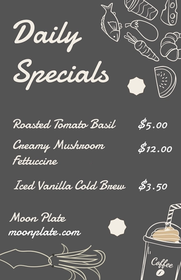 Free Professional Chalkboard Specials Poster Template to Edit Online