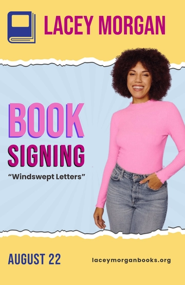 Free Book Signing Advertisement Poster to Edit Online