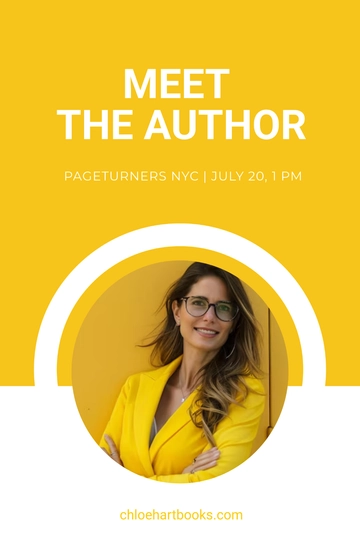 Free Yellow Book Signing Tour Poster Template to Edit Online