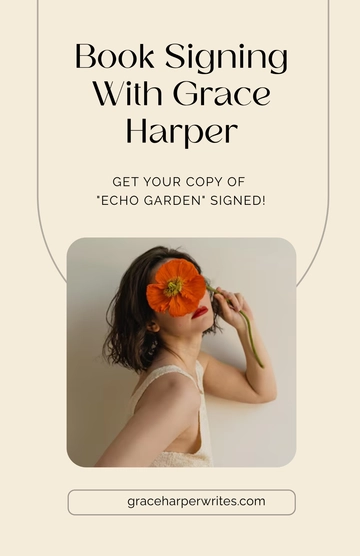 Free Female Book Signing Poster Template to Edit Online
