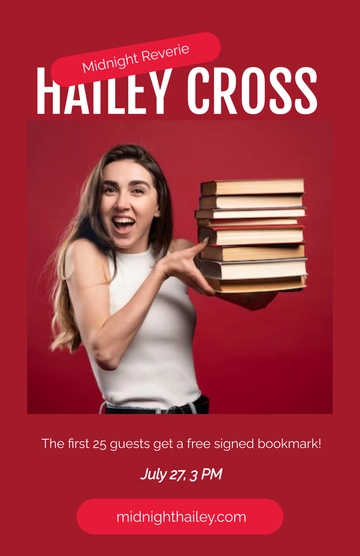 Free Book Signing Promotion Poster Template to Edit Online