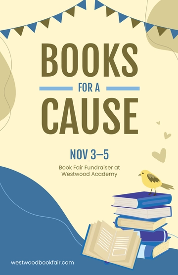 Free Book Fair Fundraiser Poster Template to Edit Online