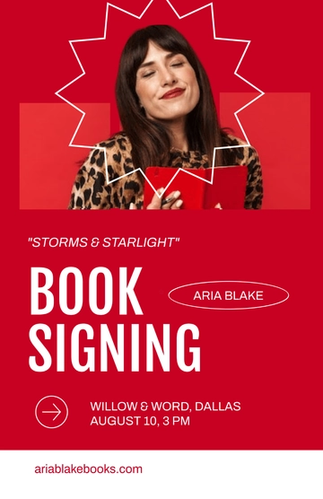 Free Book Signing Celebration Poster Template to Edit Online