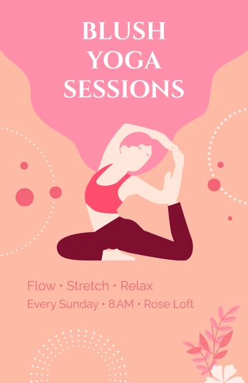 Free Pink Yoga Club Poster Template to Edit Online