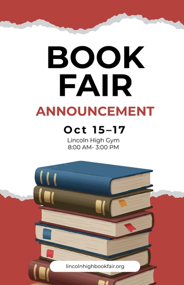 Free Book Fair Announcement Poster Template to Edit Online