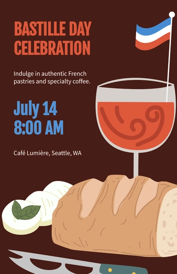 Free Aesthetic Bastille Day Café Poster Template to Edit Online Free Aesthetic Bastille Day Café Poster Template to Edit Online