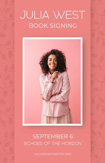 Free Author Book Signing Event Poster to Edit Online