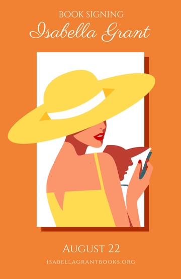 Free Elegant Orange Book Signing Poster to Edit Online