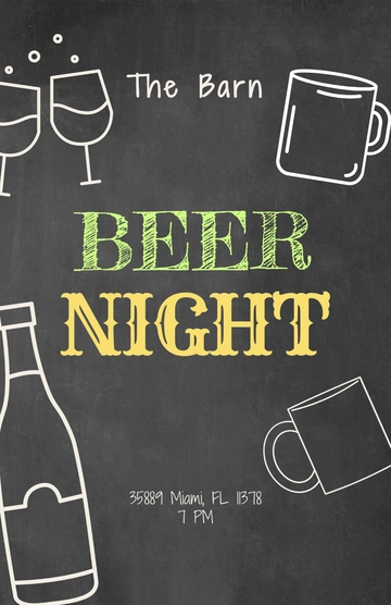 Free Chalkboard Beer Poster Template to Edit Online