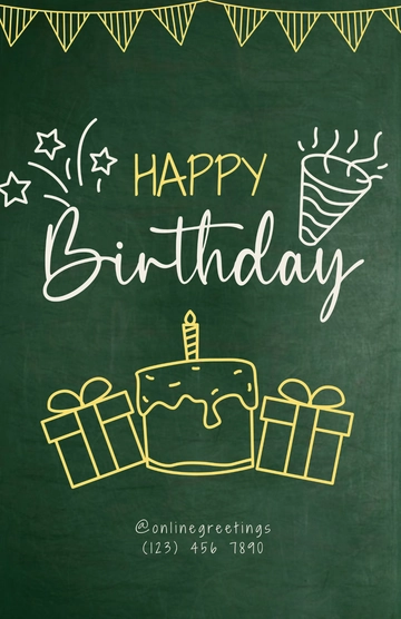 Free Chalkboard Birthday Poster Template to Edit Online