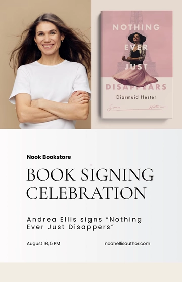 Free Book Signing Poster for Bookstores Template to Edit Online