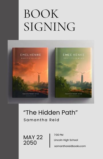 Free Book Signing Poster for Schools Template to Edit Online
