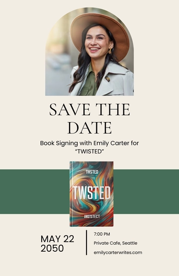 Free Personal Book Signing Poster Template to Edit Online