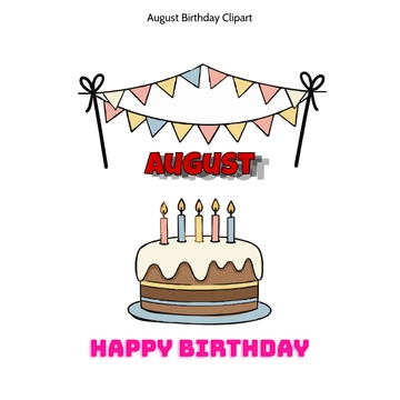 Free August Birthday Clipart to Edit Online