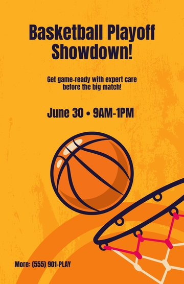 Free Orange Basketball Banner Poster Template to Edit Online